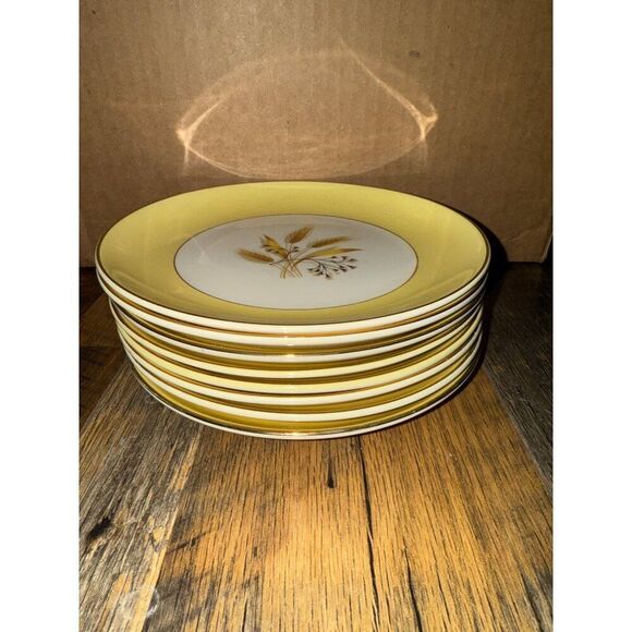 Set of 8 Century Service Autumn Gold Desert Plates - Picture 5 of 8